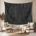 thumbnail image 2 of Black Abstract, Tapestry for Bedroom Wall Hanging Tapestry, Modern Geometric Minimalist Stripes Ceiling Backdrop Tapestries Poster Blanket Wall Decor for Teens Room Living Room Dorm 55" x 73", 2 of 8