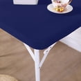 thumbnail image 4 of HSHDLDF JISEN Housse de Dessus de Table Carrée pour Cocktail en Spandex Ajustée Extensible, Couvre-Nappe, Bonnet 42x42 Pouces E-Navy, 4 of 6