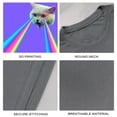 thumbnail image 4 of Coolnut Womens T Shirts Fashion Tops, Evil Cat With Rainbow Lasers From Eyes Women's Basic Short Sleeve Tees, Grey Lightweight Casual Summer Clothes, L, 4 of 6