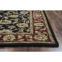Alora Decor Sareena 9' x 12' Border Black Burgundy Sage Tan Off White Area Rug
