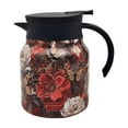 thumbnail image 1 of uhnmki Vintage Floral Pattern Tea 2025 New Tea Pot Tea Built In Infuser 35 Oz Stainless Steel Floral Pattern Tea Pot Tea with Infuser Long Insulation, 1 of 3