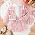 thumbnail image 2 of adviicd Outfits for Kids Girl's Skirt Outfits Long Sleeve Tshirt Tops & Suspender Skirts Design Cute Clothes 2 Piece Set (Pink,5-6 Years), 2 of 6