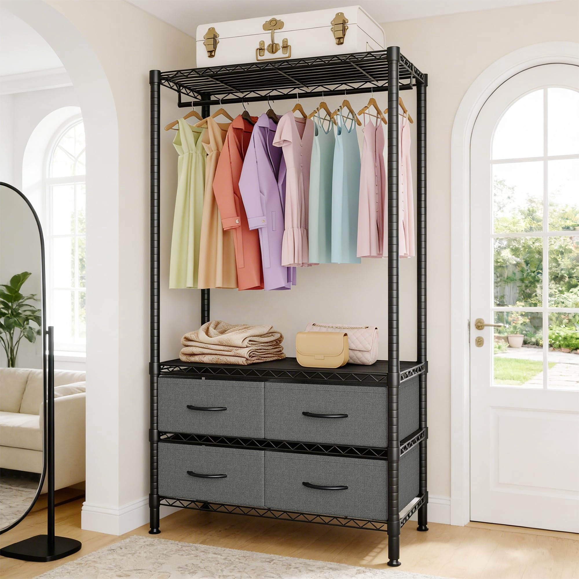 Better Homes & Gardens Jace Freestanding Clothes Rack with 2 Rods