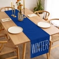 thumbnail image 3 of Winter Navy Blue Table Runner 72 Inches Long Farmhouse Dress Scarves, Christmas Xmas Modern Minimalist Words Art Dining Tablerunner for Coffee Table/Kitchen Island/Party Décor, 13" x 72", 3 of 8