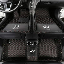 Custom Floor Mat fits for Infiniti G25 G35 G37 Sedan 2007-2018-Newest All Weather Front & Rear Floor Liner 3D Full Coverage Protection Black with red Stitching