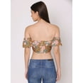 thumbnail image 3 of HERE&NOW Women's Printed Off Shoulder Cute Tube Top Short Puff Sleeves High Waist Casual Wear Summer Crop Top, 3 of 7