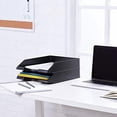 thumbnail image 5 of Rectangular, Stackable Office Letter Organizer Desk Tray, Black, Pack of 12, 5 of 5