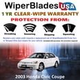 thumbnail image 2 of 2003 Honda Civic Beam Wiper Blades Wipers w/1yr Warranty (Set of 2) (WiperBladesUSA), 2 of 5