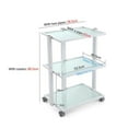 thumbnail image 3 of Eva Beauty Trolley Facial Cart With Glass Top for Beauty Salon Tattoo Studio, White, 3 of 3