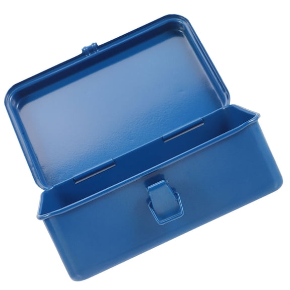 AURARMLET Vintage Blue Metal Tool Box Portable for Household and Automotive Repairs with Sturdy Iron Construction