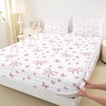 thumbnail image 4 of Erosebridal Kawaii Watercolor Bow Tie Full Size Sheets 4-Piece for Kids Girls,Cute Butterflies Bed Sheets for Teens,Lightweight Room Decor, 4 of 5