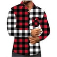 thumbnail image 2 of UVEASISHA Men's Plaid Shirt Long Sleeve Casual Button Down Shirts Colorblock Fashion Regular Fit Work Shirt Fall Casual Clothes with Pocket White XL, 2 of 7