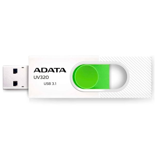 Unidad Flash USB 3.1 Adata UV320 128GB Retractil Color Blanco/Verde