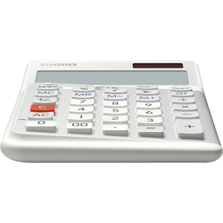 Casio® JE-12E Compact Ergonomic Calculator, White - Walmart.com