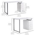 thumbnail image 2 of 47" White Computer Desk with Reversible Drawers - Home Office Writing Table | Metal Frame, 23.6" Wide | Ideal for Work & Study Spaces, 2 of 7
