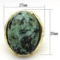 thumbnail image 2 of Luxe Jewelry Designs Women's Gold Plated Brass Ring with Oval Semi-Precious Sea Blue Turquoise -, 2 of 2