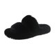 thumbnail image 3 of Pantuflas de felpa para mujer, peludas, antideslizantes, cálidas, transpirables, para casa, sin cordones, con dos bandas, toboganes abiertos, zapatos , negro, 36 Yinane Pantuflas de felpa, 3 of 8