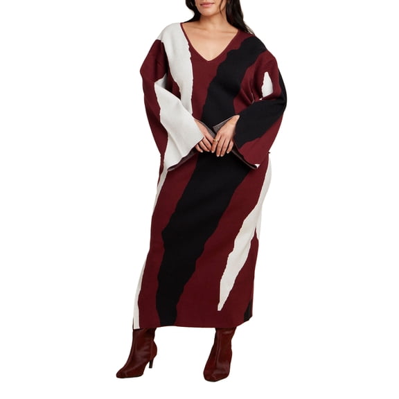 ELOQUII Women's Plus Size Intarsia Sweater Skirt