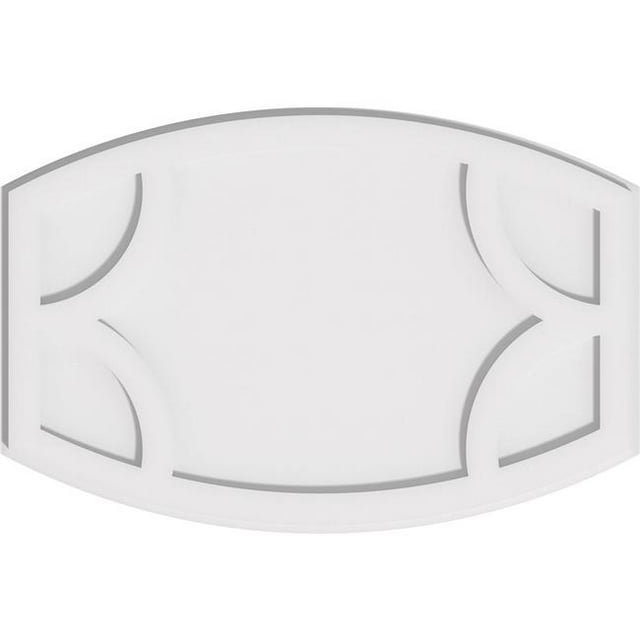 Ekena Millwork CMP26X17KY 17.37 x 26 in. Rectangle Kailey Architectural Grade PVC Contemporary Ceiling Medallion