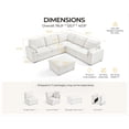 thumbnail image 5 of BEDEEP 120.1'' Modular Sectional Sofa with Storage Ottoman, L Shaped Chenille Cloud Couch, Convertible 6-Seater Sofa with Chaise for Living Room, White, 5 of 9