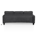 thumbnail image 4 of Furniture of America Fayen Modern Small Space Chenille Fabric Sofa with Pillow and USB Port, Dark Gray, 4 of 16