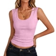 thumbnail image 1 of Womens Halter Tank Tops Ribbed Sleeveless Shirts Slim Casual Solid T Shirt, 3XL, 1 of 6