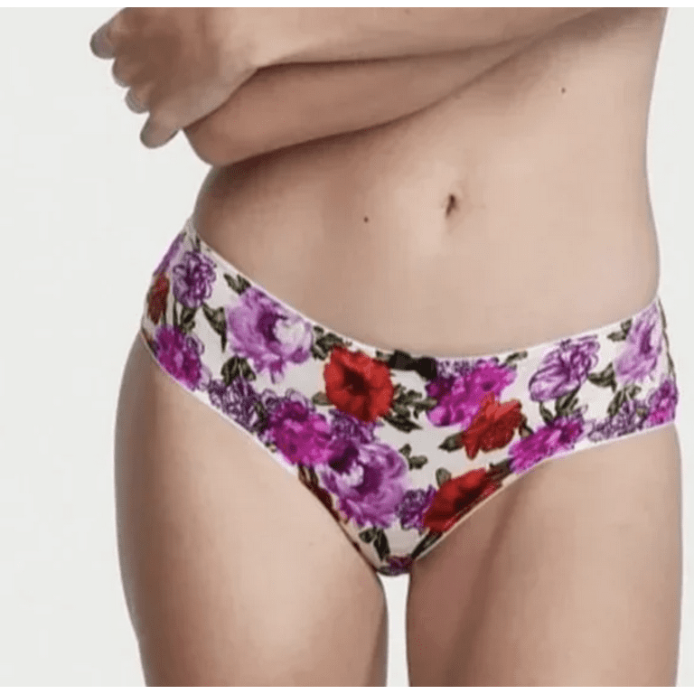 Victoria secret ouvert Panty floral heart cut out cheeky Satin underwear XL  
