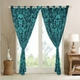 thumbnail image 3 of Damask Gothic Curtains Antique Victorian 30%-50% Blackout Curtains 2 Panels 52"Wx84"L,Turquoise Sugar Skull Curtains Drapes Vintage Flowers Goth Window Curtains, 3 of 6