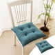 thumbnail image 1 of Cojín de suelo de pana con mechones y espuma viscoelástica | Cojín cuadrado de 43 cm | Asiento multiusos para sala de estar y tatami | Colores azul, amarillo, verde y café, 1 of 6