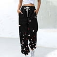 thumbnail image 2 of Wide Leg Palazzo Pants for Women Elastic High Waisted Lounge Pants Lightweight Summer Flowy Pants with Pockets Loose Fit for Ladies Comfy Cute Fashion Dressy Clothes, 2 of 5