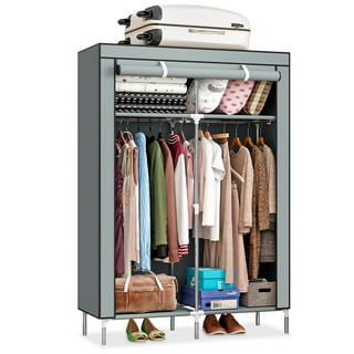 Standing Closet Organizer with Storage Box & Side Hook, Portable