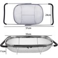 thumbnail image 3 of Stainless Steel Colander Sink Retractable Fine Colander With Handles Large Colander for Kitchen Pasta Food Basket Vegetable Fruit, 3 of 6