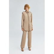 Piped Shirt Trousers Set
