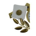 thumbnail image 2 of 37" Metal White and Gold Square Flower Wall Clock, 2 of 4
