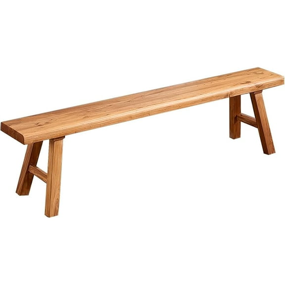 Wooden Bench Indoor – Rustic Farmhouse Narrow Entryway Bench with Slim Skinny Design, Natural Solid Wood, Perfect for Dining Room, Bedroom, or End of Bed, 31.5in Length
