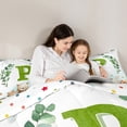 thumbnail image 5 of Feelyou Cartoon Monogrammed P Bedding Comforter Set for Kids, Jungle Raccoon Twin Comforter Sets, Cute Animal Wildlife Reversible Bedding Set, Ultra Soft Bedroom Decor, 2 Pieces, 5 of 8