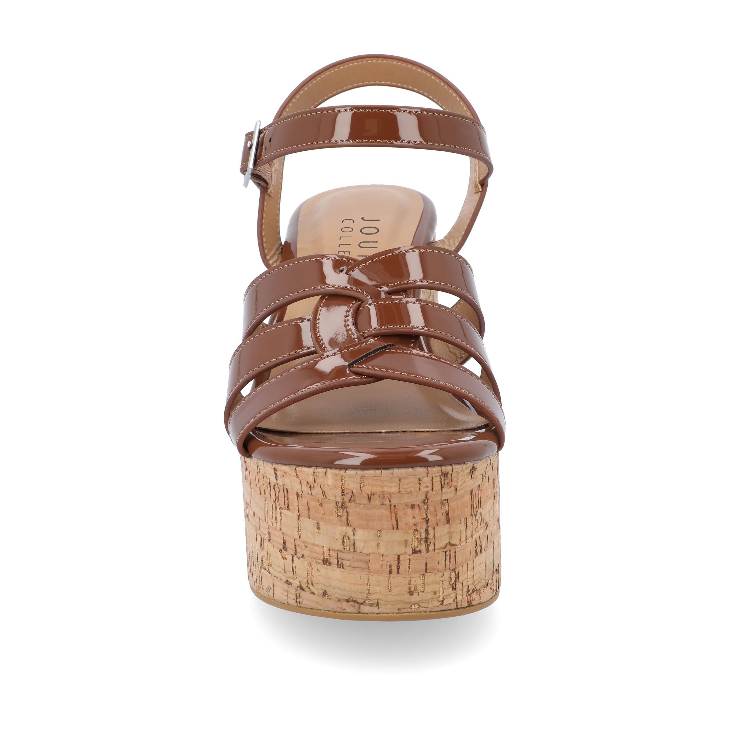 Journee Womens Jania Buckle Platform Sandals