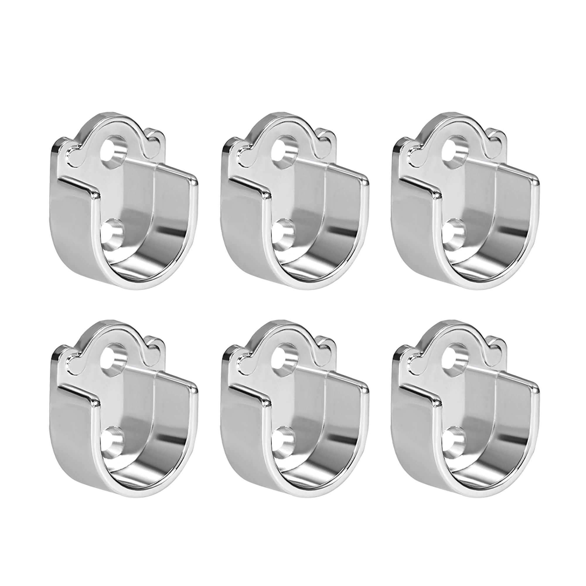 Uxcell 0.75''  Closet Rod Bracket Curtain End Supports Sockets Flange Holder Fit Rod Dia Zinc Alloy  6Pcs