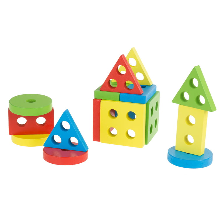 Wooden Shape Sorter-Classic Puzzle Toy with Geometric Shapes - Learning  Activity by Hey! Play! 