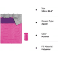 thumbnail image 7 of Double Sleeping Bag for Adults – Queen Size XL Waterproof All-Season 2-Person Rectangular Sleeping Bag with Dual-Zip Separation, Pink, 59 in x 86.6 in, 7 of 7