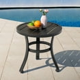 thumbnail image 3 of Nuu Garden 20'' Metal Outdoor Side Table, Patio Bistro Table, Outdoor Round End Table, Black, 3 of 10
