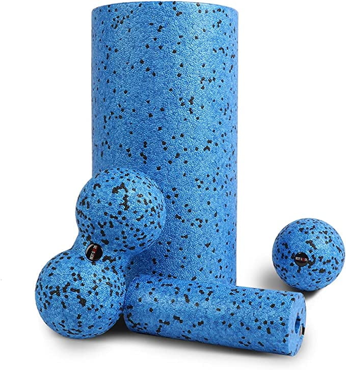 4pcs High-Density Round Foam Roller For Exercise Light Blue Set