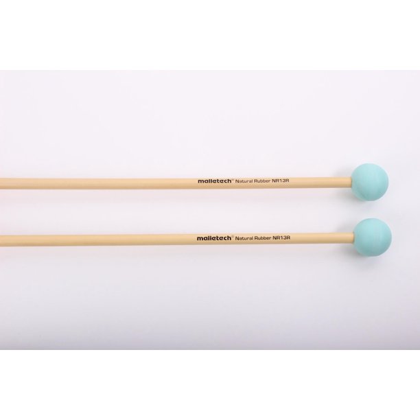 Malletech NR13R Natural Rubber Green Rattan Xylophone Mallets
