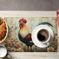 thumbnail image 5 of Rooster Chicken Farmhouse Placemats Set of 4, 12 x 18 Inch Decorative Place Mats for Dining Table Decor, Linen Washable Table Mats for Kitchen Outdoor Party Home Decor, 5 of 6
