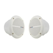 2 PCS Waterproof Boat Marine Speakers 2-Way Flush Mount Home Loudspeakers