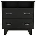 thumbnail image 5 of DEPOT E-SHOP Stamford Two Drawer Dresser, Four Legs, Two Open Shelves, Countertop-Black, For Living Room, 5 of 5