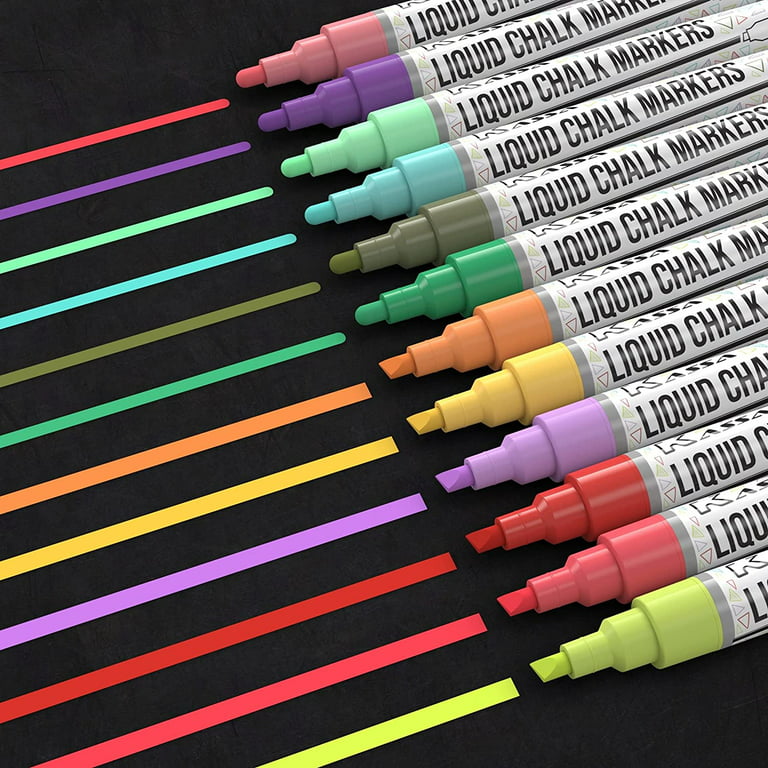 Kassa Liquid Chalk Markers for Blackboards Neon & Pastel Colors
