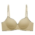 thumbnail image 3 of Alun Push up Bras for Women Fashion Lettered Trim Wireless Lightweight Breathable Comfort Bralette No Underwire Full Coverage Deep Plunge Bras with Thin Cup Design Light Yellow 36, 3 of 3