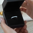 thumbnail image 5 of JeenMata 2 Carat Princess Cut March - Aquamarine - Birthstone Channel Set Wedding Band - Eternity Wedding Ring in 18K White Gold Over Silver, 5 of 8