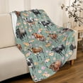 thumbnail image 2 of Farmhouse Cows Flowers Blanket Gifts Super Soft Lightweight Flannel Blankets Throw for Kids, Adult, Suitable for Couch, Sofa, Bed, Camping, Travel All Seasons 40"x50" for Kid, 2 of 6